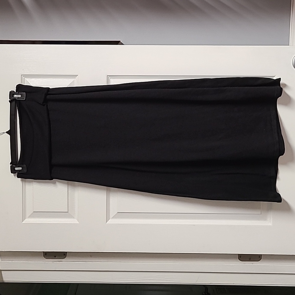 Black Fold-Over Waist Maxi Skirt Sz Small (3-5)